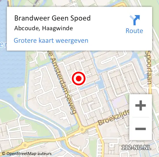 Locatie op kaart van de 112 melding: Brandweer Geen Spoed Naar Abcoude, Haagwinde op 15 maart 2024 19:59