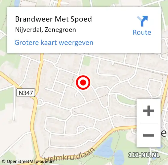 Locatie op kaart van de 112 melding: Brandweer Met Spoed Naar Nijverdal, Zenegroen op 15 maart 2024 20:00