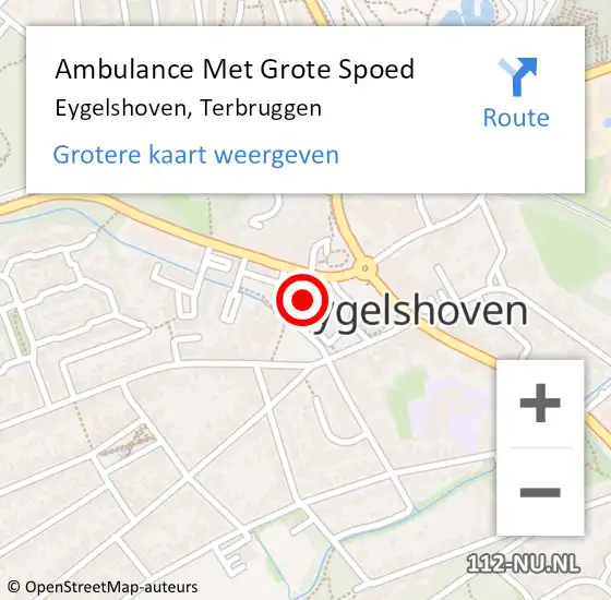 Locatie op kaart van de 112 melding: Ambulance Met Grote Spoed Naar Eygelshoven, Terbruggen op 29 september 2014 10:40