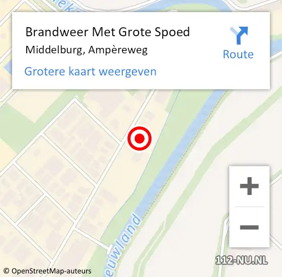 Locatie op kaart van de 112 melding: Brandweer Met Grote Spoed Naar Middelburg, Ampèreweg op 15 maart 2024 21:32