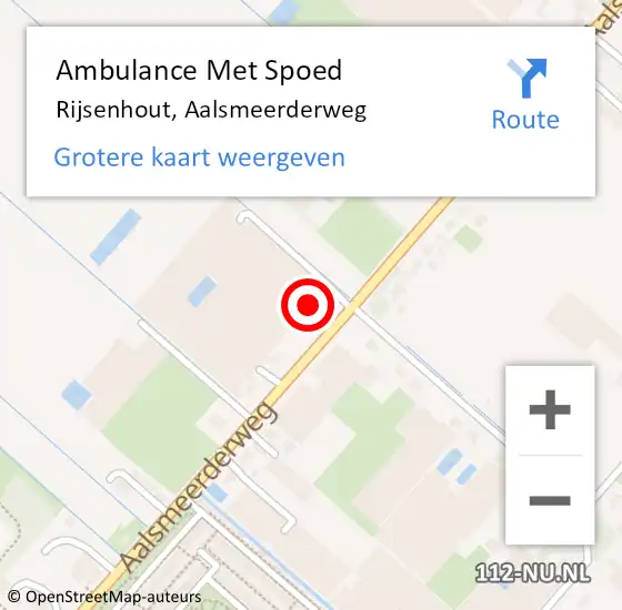 Locatie op kaart van de 112 melding: Ambulance Met Spoed Naar Rijsenhout, Aalsmeerderweg op 15 maart 2024 21:41