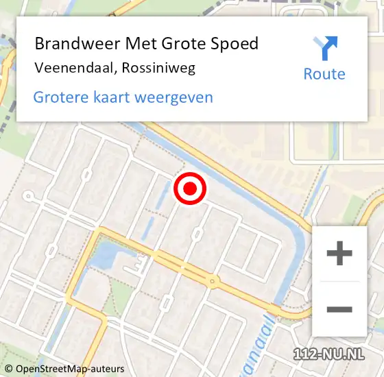 Locatie op kaart van de 112 melding: Brandweer Met Grote Spoed Naar Veenendaal, Rossiniweg op 15 maart 2024 22:39