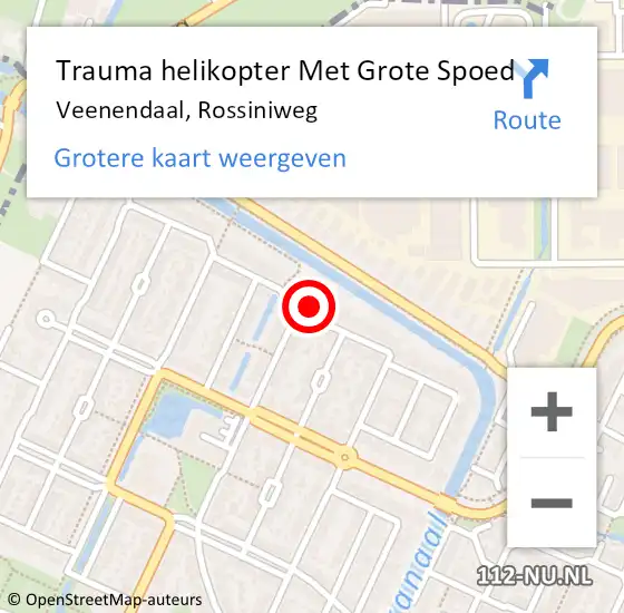 Locatie op kaart van de 112 melding: Trauma helikopter Met Grote Spoed Naar Veenendaal, Rossiniweg op 15 maart 2024 22:43