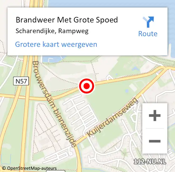 Locatie op kaart van de 112 melding: Brandweer Met Grote Spoed Naar Scharendijke, Rampweg op 29 september 2014 10:54