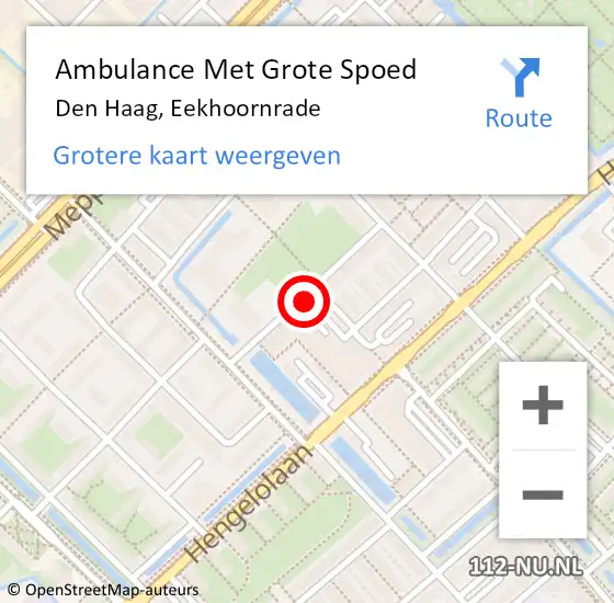 Locatie op kaart van de 112 melding: Ambulance Met Grote Spoed Naar Den Haag, Eekhoornrade op 16 maart 2024 00:33