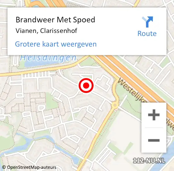 Locatie op kaart van de 112 melding: Brandweer Met Spoed Naar Vianen, Clarissenhof op 16 maart 2024 03:25