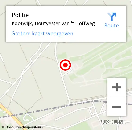 Locatie op kaart van de 112 melding: Politie Kootwijk, Houtvester van 't Hoffweg op 16 maart 2024 07:57