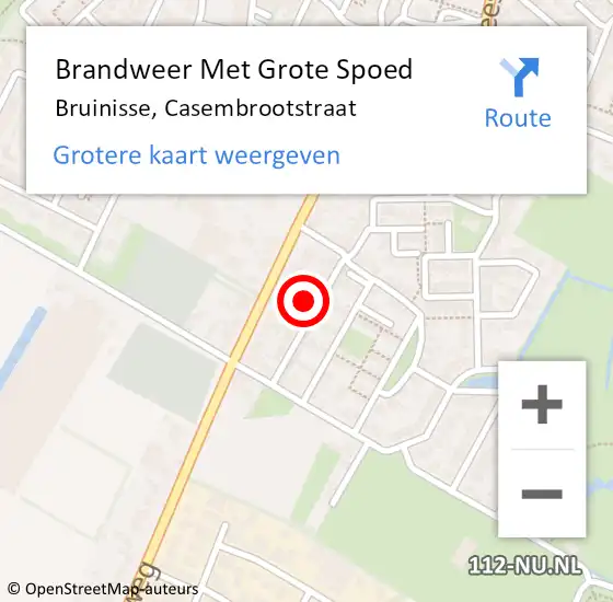 Locatie op kaart van de 112 melding: Brandweer Met Grote Spoed Naar Bruinisse, Casembrootstraat op 16 maart 2024 08:00