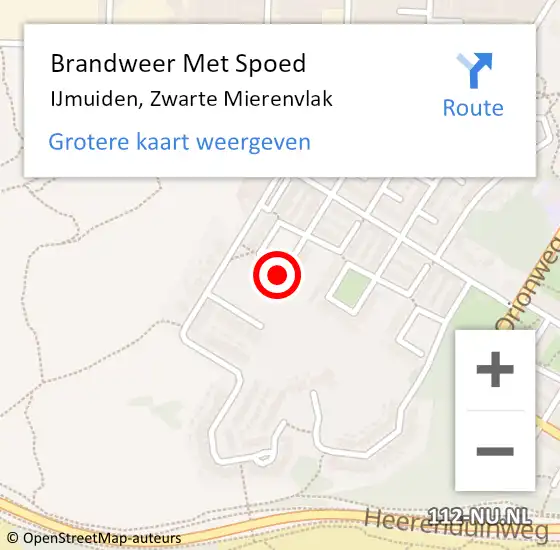 Locatie op kaart van de 112 melding: Brandweer Met Spoed Naar IJmuiden, Zwarte Mierenvlak op 16 maart 2024 08:07