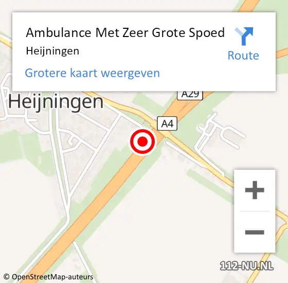 Locatie op kaart van de 112 melding: Ambulance Met Zeer Grote Spoed Naar Heijningen op 16 maart 2024 08:08
