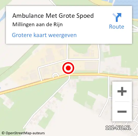 Locatie op kaart van de 112 melding: Ambulance Met Grote Spoed Naar Millingen aan de Rijn op 16 maart 2024 09:16