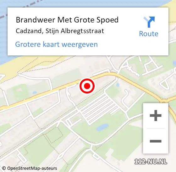 Locatie op kaart van de 112 melding: Brandweer Met Grote Spoed Naar Cadzand, Stijn Albregtsstraat op 16 maart 2024 09:43