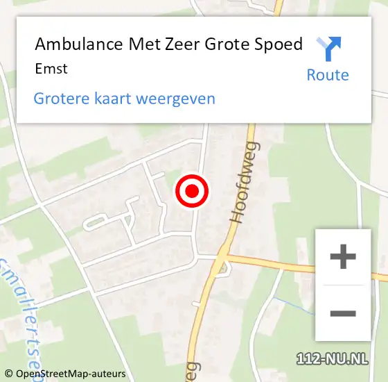 Locatie op kaart van de 112 melding: Ambulance Met Zeer Grote Spoed Naar Emst op 16 maart 2024 09:46