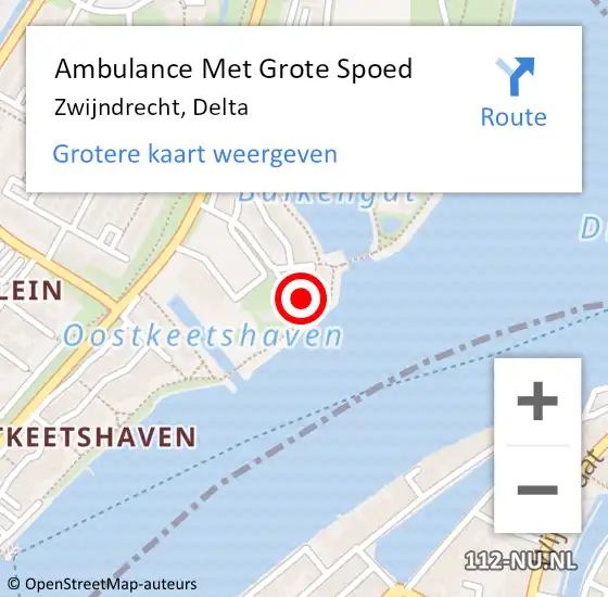 Locatie op kaart van de 112 melding: Ambulance Met Grote Spoed Naar Zwijndrecht, Delta op 16 maart 2024 09:58