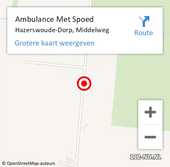 Locatie op kaart van de 112 melding: Ambulance Met Spoed Naar Hazerswoude-Dorp, Middelweg op 16 maart 2024 10:29