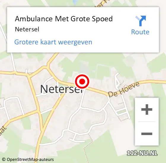 Locatie op kaart van de 112 melding: Ambulance Met Grote Spoed Naar Netersel op 16 maart 2024 10:51
