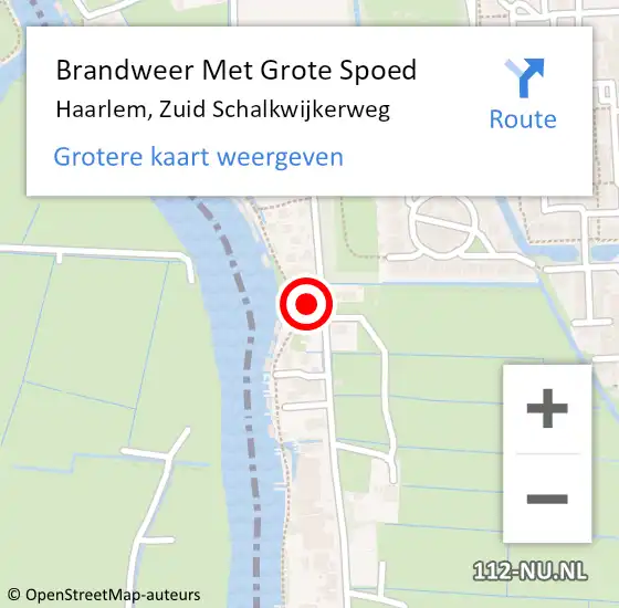 Locatie op kaart van de 112 melding: Brandweer Met Grote Spoed Naar Haarlem, Zuid Schalkwijkerweg op 16 maart 2024 12:27