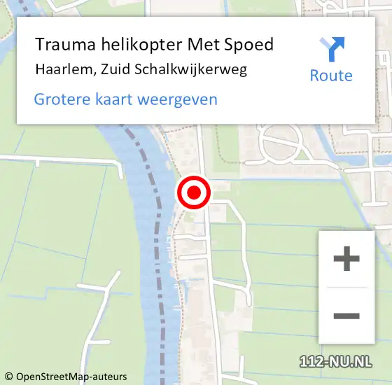 Locatie op kaart van de 112 melding: Trauma helikopter Met Spoed Naar Haarlem, Zuid Schalkwijkerweg op 16 maart 2024 12:45