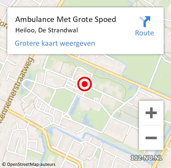 Locatie op kaart van de 112 melding: Ambulance Met Grote Spoed Naar Heiloo, De Strandwal op 16 maart 2024 12:47