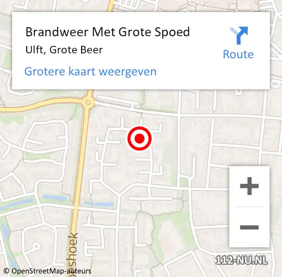 Locatie op kaart van de 112 melding: Brandweer Met Grote Spoed Naar Ulft, Grote Beer op 16 maart 2024 12:54