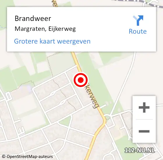 Locatie op kaart van de 112 melding: Brandweer Margraten, Eijkerweg op 16 oktober 2013 03:40