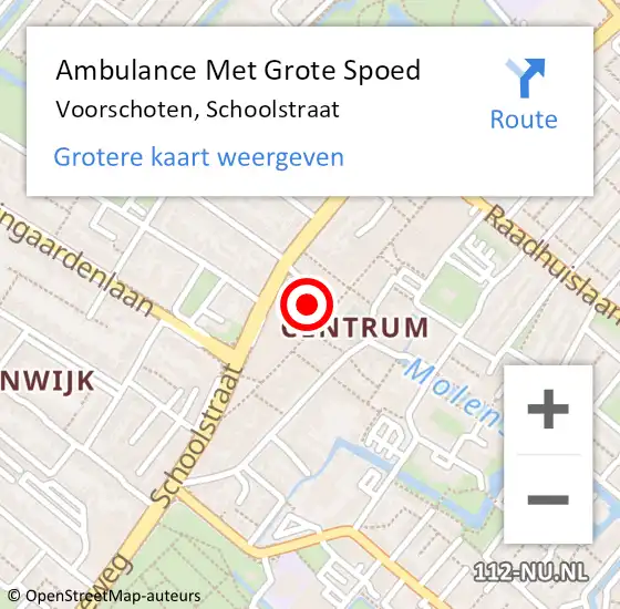 Locatie op kaart van de 112 melding: Ambulance Met Grote Spoed Naar Voorschoten, Schoolstraat op 16 maart 2024 13:20