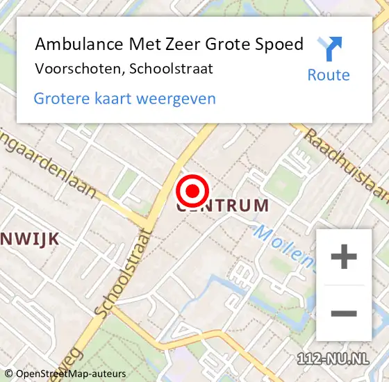 Locatie op kaart van de 112 melding: Ambulance Met Zeer Grote Spoed Naar Voorschoten, Schoolstraat op 16 maart 2024 13:57