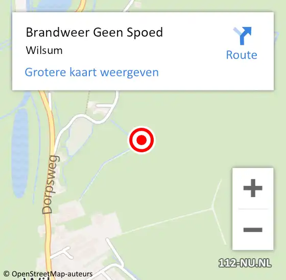 Locatie op kaart van de 112 melding: Brandweer Geen Spoed Naar Wilsum op 16 maart 2024 15:45