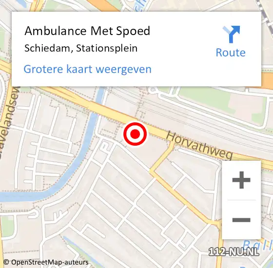 Locatie op kaart van de 112 melding: Ambulance Met Spoed Naar Schiedam, Stationsplein op 16 maart 2024 15:48
