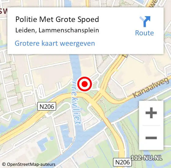 Locatie op kaart van de 112 melding: Politie Met Grote Spoed Naar Leiden, Lammenschansplein op 16 maart 2024 16:36