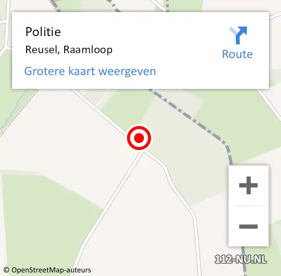 Locatie op kaart van de 112 melding: Politie Reusel, Raamloop op 16 maart 2024 16:50