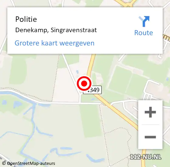 Locatie op kaart van de 112 melding: Politie Denekamp, Singravenstraat op 16 maart 2024 16:55