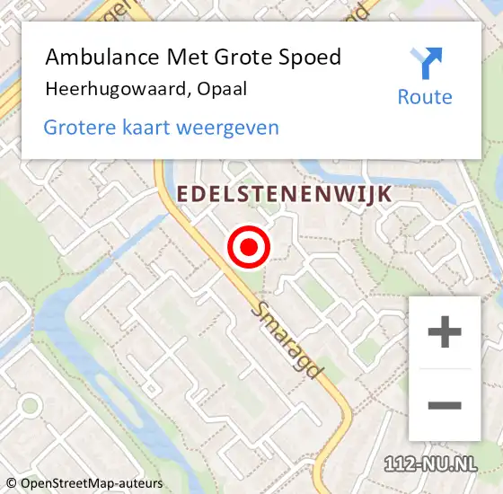 Locatie op kaart van de 112 melding: Ambulance Met Grote Spoed Naar Heerhugowaard, Opaal op 16 maart 2024 17:53