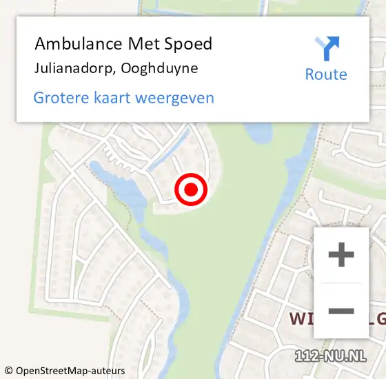 Locatie op kaart van de 112 melding: Ambulance Met Spoed Naar Julianadorp, Ooghduyne op 16 maart 2024 19:05