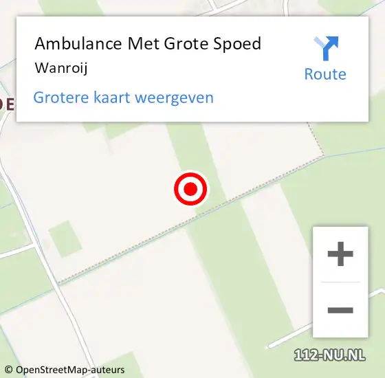 Locatie op kaart van de 112 melding: Ambulance Met Grote Spoed Naar Wanroij op 16 maart 2024 19:25
