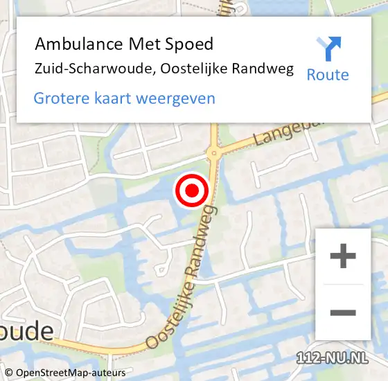 Locatie op kaart van de 112 melding: Ambulance Met Spoed Naar Zuid-Scharwoude, Oostelijke Randweg op 16 maart 2024 19:41