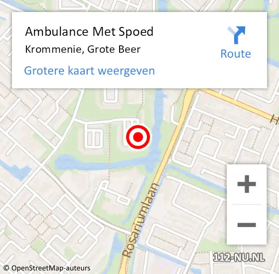 Locatie op kaart van de 112 melding: Ambulance Met Spoed Naar Krommenie, Grote Beer op 16 maart 2024 20:18
