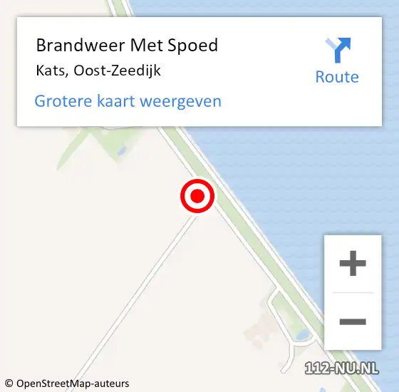 Locatie op kaart van de 112 melding: Brandweer Met Spoed Naar Kats, Oost-Zeedijk op 16 maart 2024 20:18