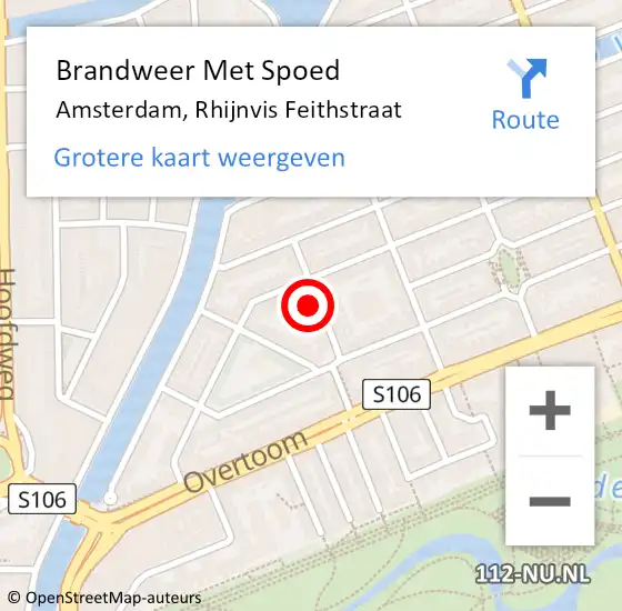 Locatie op kaart van de 112 melding: Brandweer Met Spoed Naar Amsterdam, Rhijnvis Feithstraat op 16 maart 2024 20:36