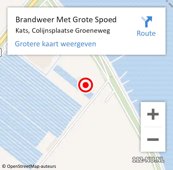 Locatie op kaart van de 112 melding: Brandweer Met Grote Spoed Naar Kats, Colijnsplaatse Groeneweg op 16 maart 2024 20:47