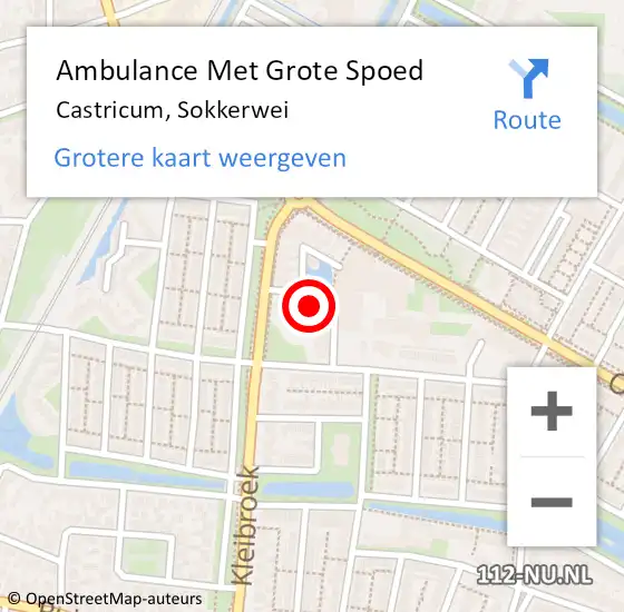 Locatie op kaart van de 112 melding: Ambulance Met Grote Spoed Naar Castricum, Sokkerwei op 16 maart 2024 20:59