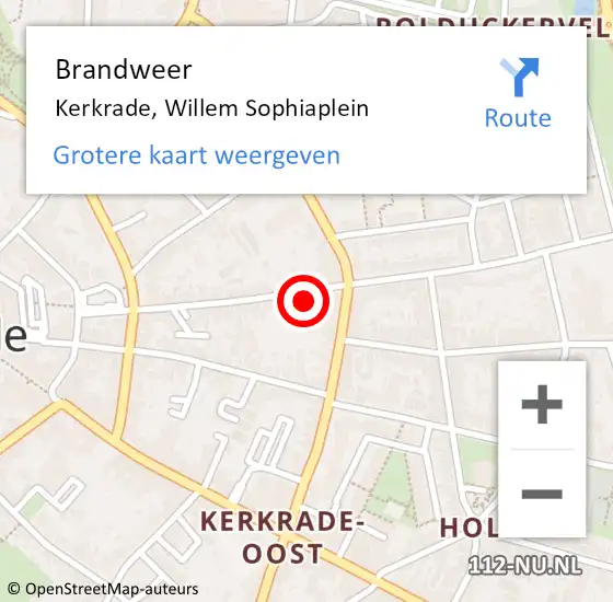 Locatie op kaart van de 112 melding: Brandweer Kerkrade, Caecilia-Gracht op 29 september 2014 12:12