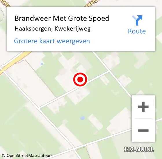 Locatie op kaart van de 112 melding: Brandweer Met Grote Spoed Naar Haaksbergen, Kwekerijweg op 16 maart 2024 22:07