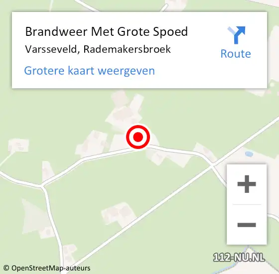 Locatie op kaart van de 112 melding: Brandweer Met Grote Spoed Naar Varsseveld, Rademakersbroek op 17 maart 2024 00:22