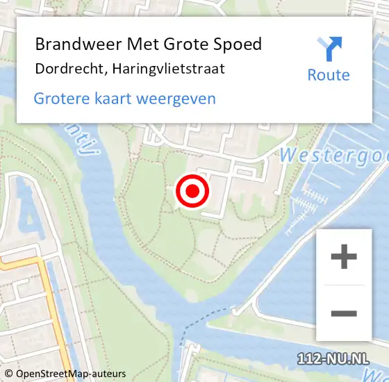 Locatie op kaart van de 112 melding: Brandweer Met Grote Spoed Naar Dordrecht, Haringvlietstraat op 17 maart 2024 02:49