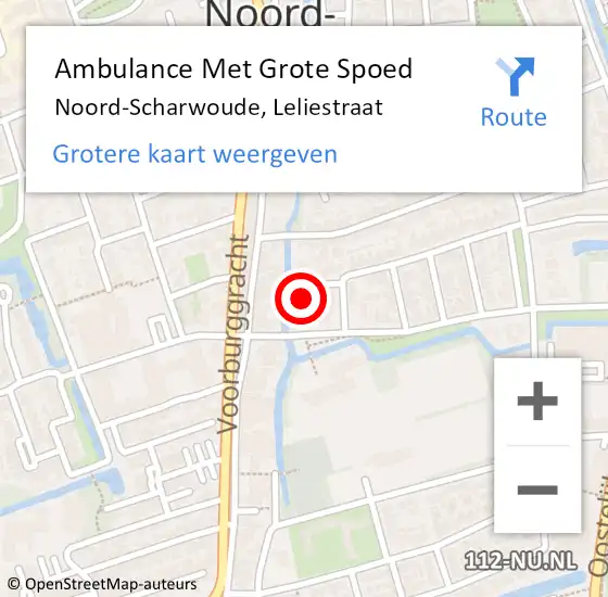 Locatie op kaart van de 112 melding: Ambulance Met Grote Spoed Naar Noord-Scharwoude, Leliestraat op 17 maart 2024 06:18