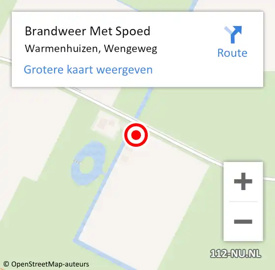 Locatie op kaart van de 112 melding: Brandweer Met Spoed Naar Warmenhuizen, Wengeweg op 17 maart 2024 07:43