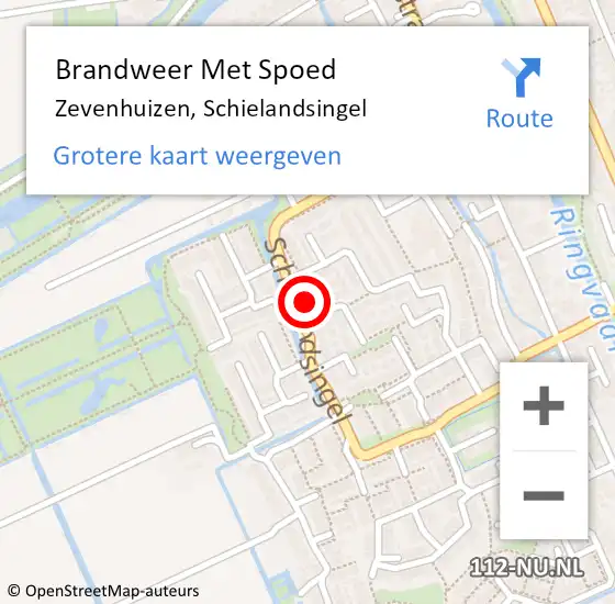 Locatie op kaart van de 112 melding: Brandweer Met Spoed Naar Zevenhuizen, Schielandsingel op 17 maart 2024 08:02