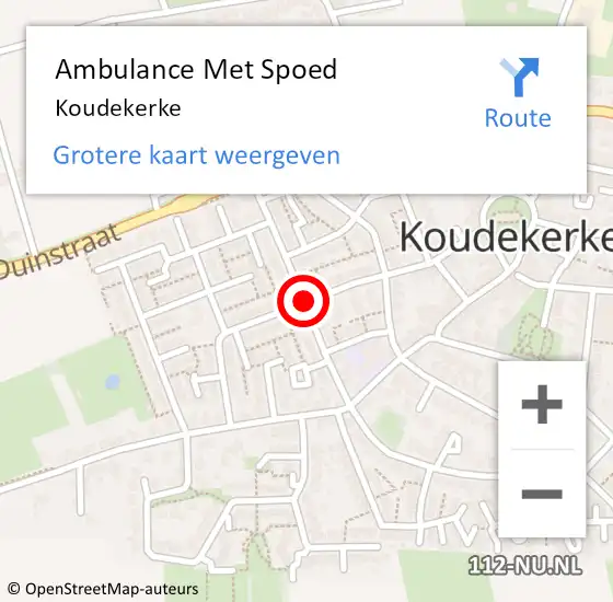 Locatie op kaart van de 112 melding: Ambulance Met Spoed Naar Koudekerke op 17 maart 2024 10:21