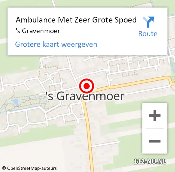 Locatie op kaart van de 112 melding: Ambulance Met Zeer Grote Spoed Naar 's Gravenmoer op 17 maart 2024 11:05